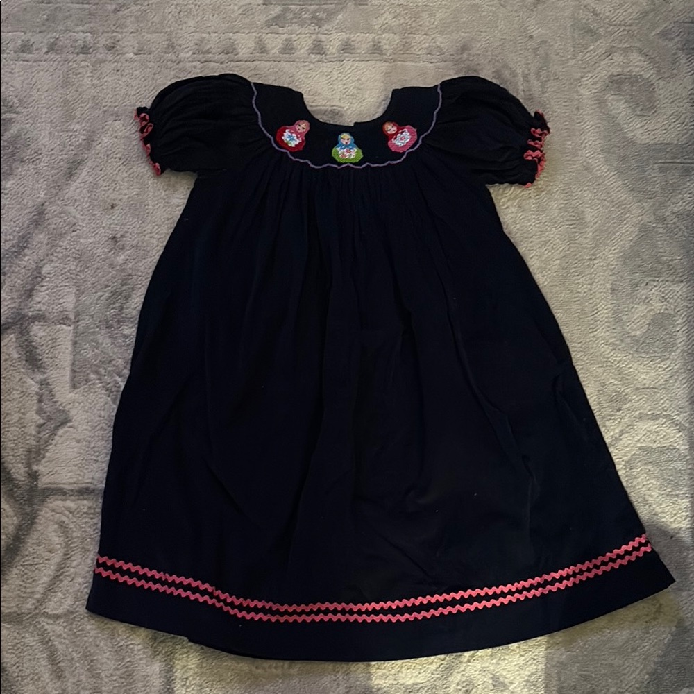 Charming Black and Pink Kids Casual Dress
